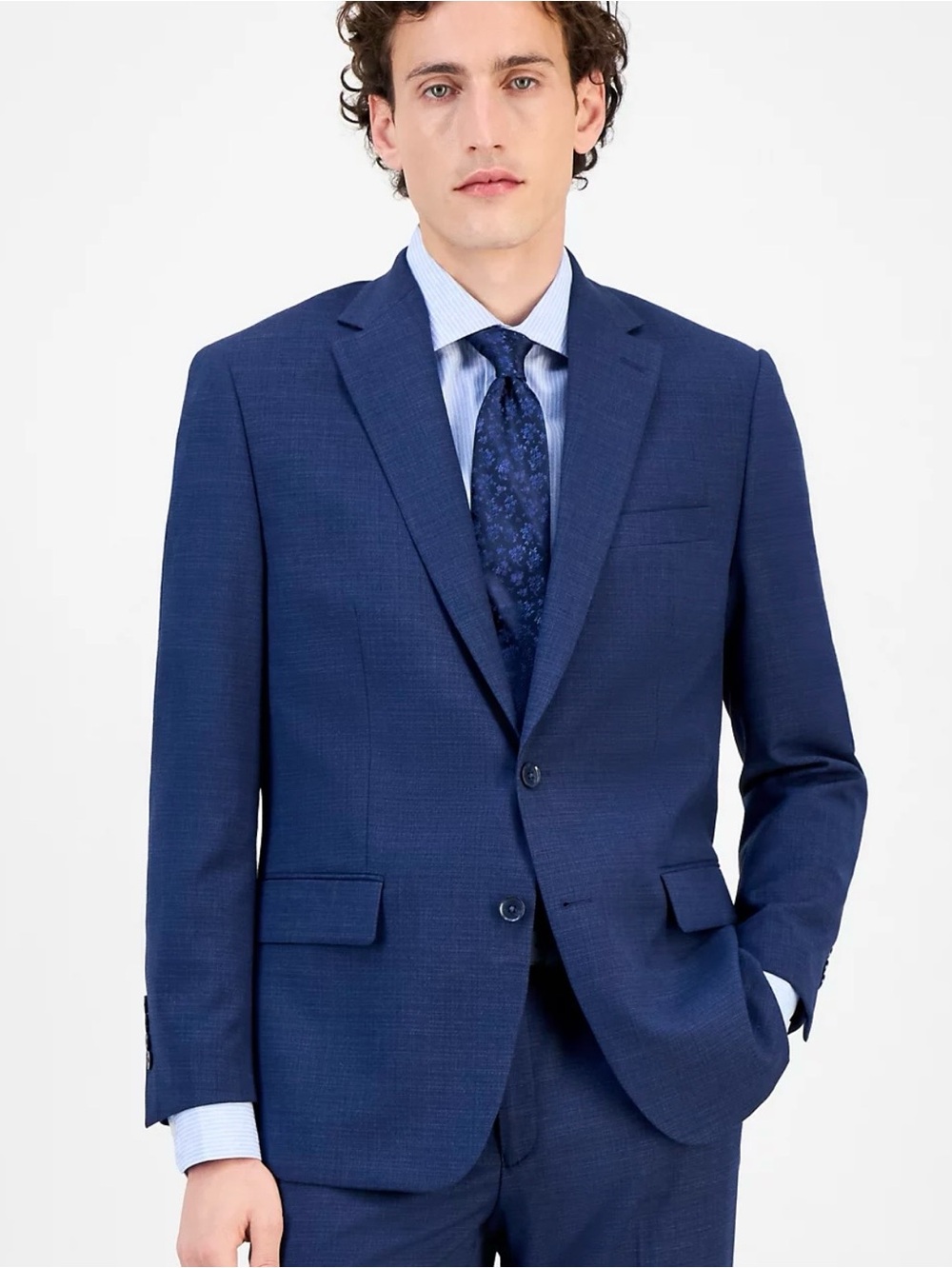 2-Piece Tallia Wool Navy Blue  Suit